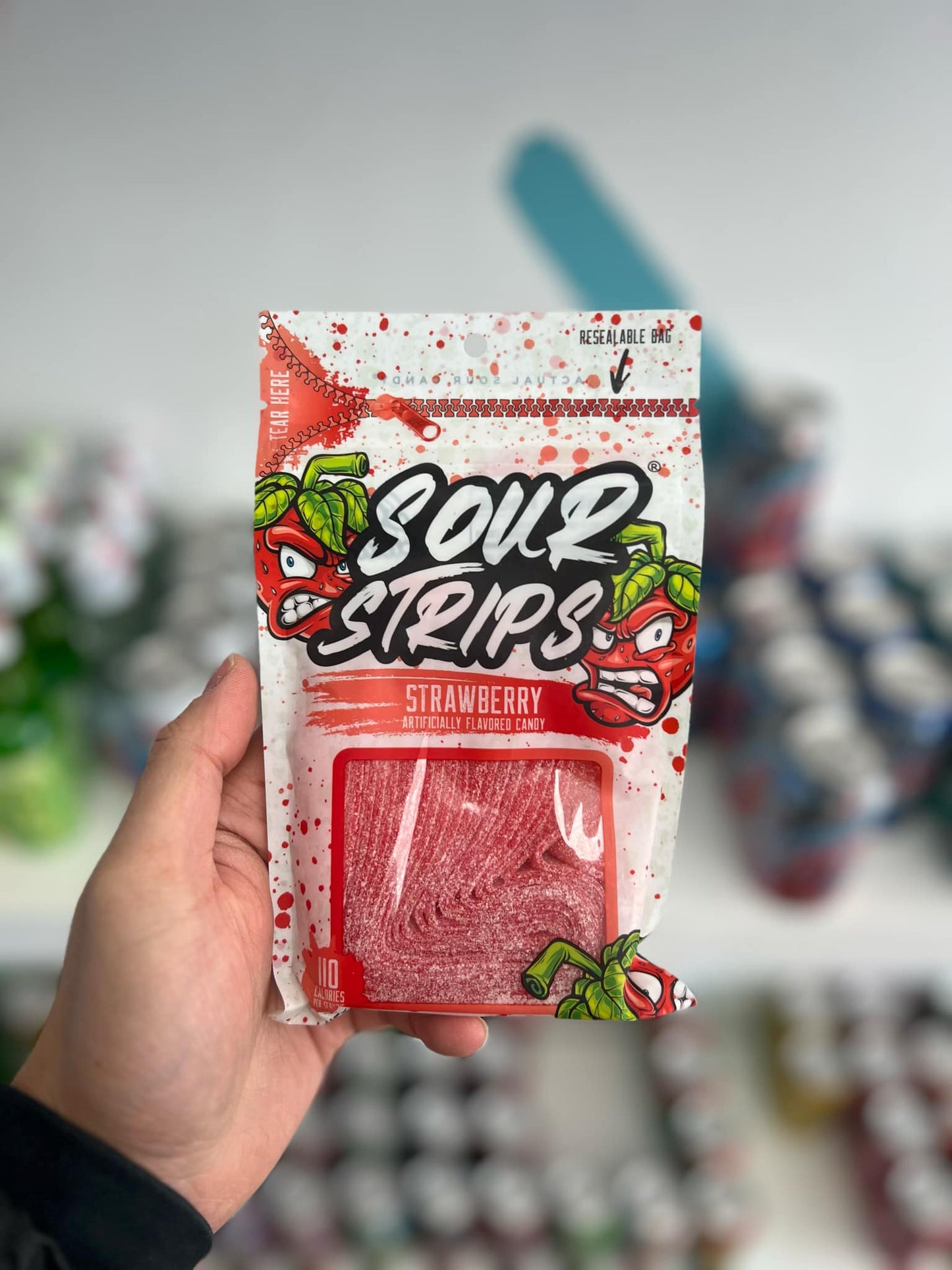 Sour Strips Strawberry – Sweet & Tangy Chewy Candy | Bold Fruit Flavor -96g