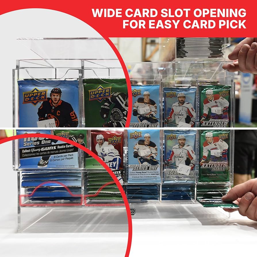 6-Slot Acrylic Booster Pack Dispenser