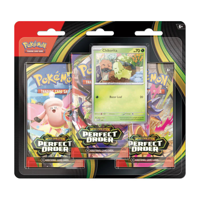 Pokémon TCG: ME03 Perfect Order 3-Pack Blister (PRE-ORDER) - Premier Trading Cards