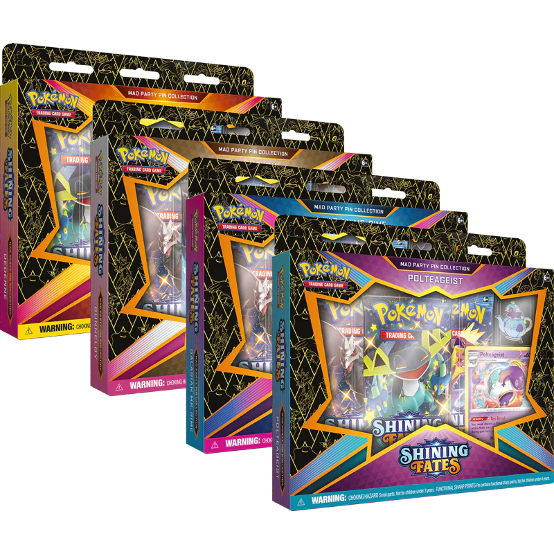 Pokemon Shining Fates Mad Party Pin Collection PTC Collectibles Pokemon Shining Fates Mad Party Pin Collection PTC Collectibles