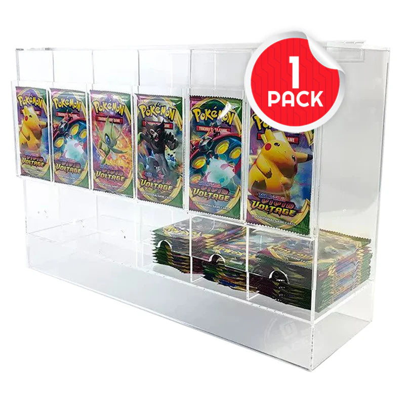 6-Slot Acrylic Booster Pack Dispenser