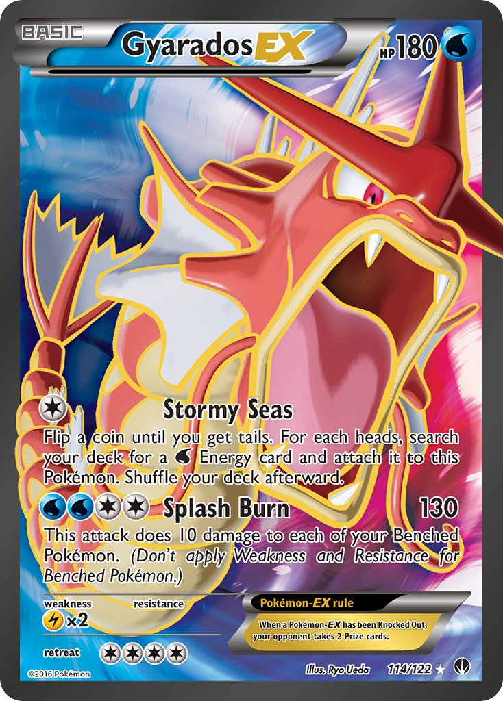pokemon cards shiny gyarados XY BREAKpoint Ultra Rare EX #26 Captured in a crystal Shiny Red Gyarados - My