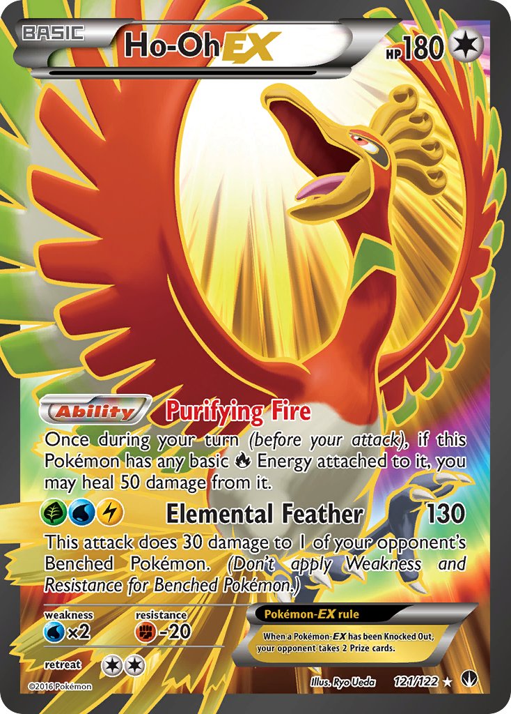 pokemon breakpoint rare cards Ho-Oh EX 121/122