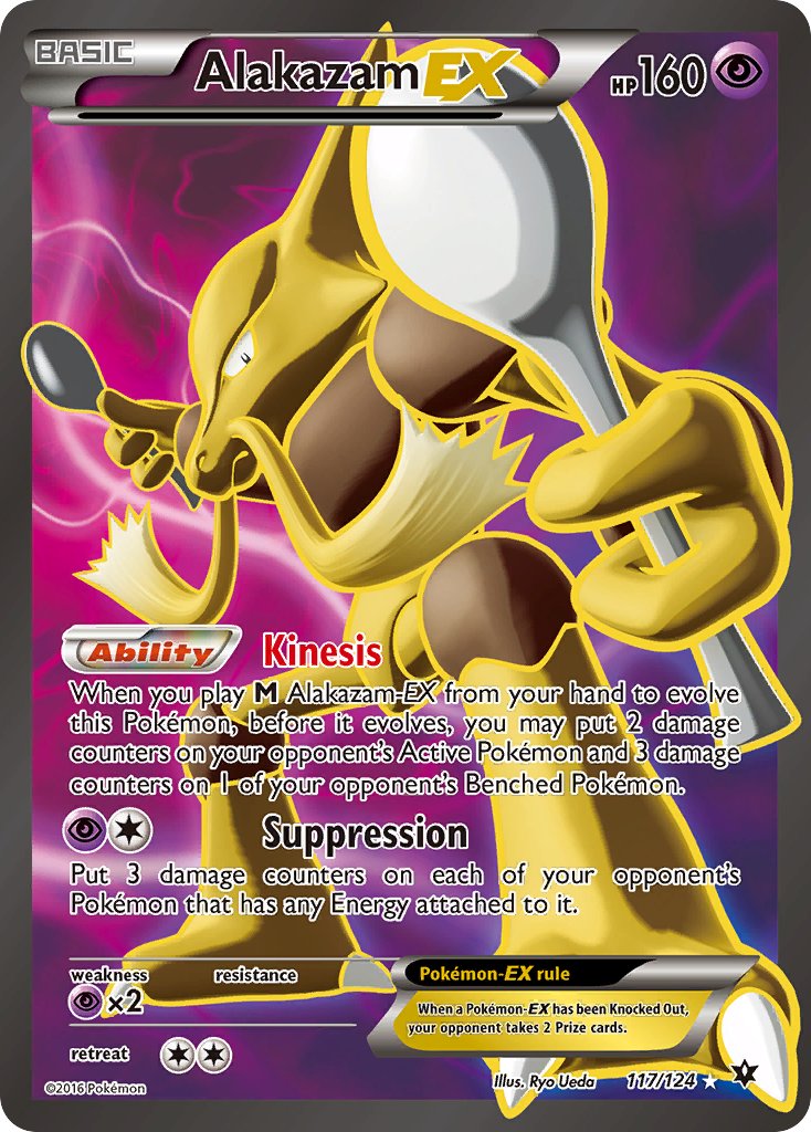Alakazam EX - 117/124 - Full Art Ultra Rare PTC Collectibles Alakazam EX - 117/124 - Full Art Ultra Rare PTC Collectibles