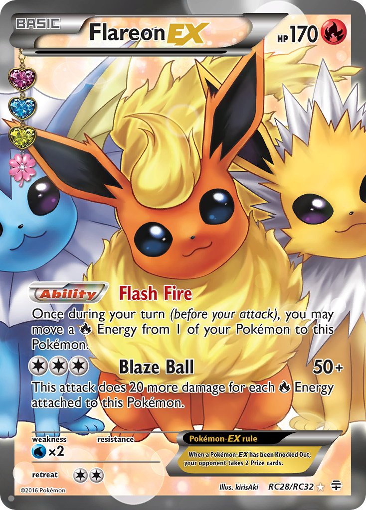 Pokémon - Flareon EX Full Art (Generations: Radiant Collection RC28/RC32)