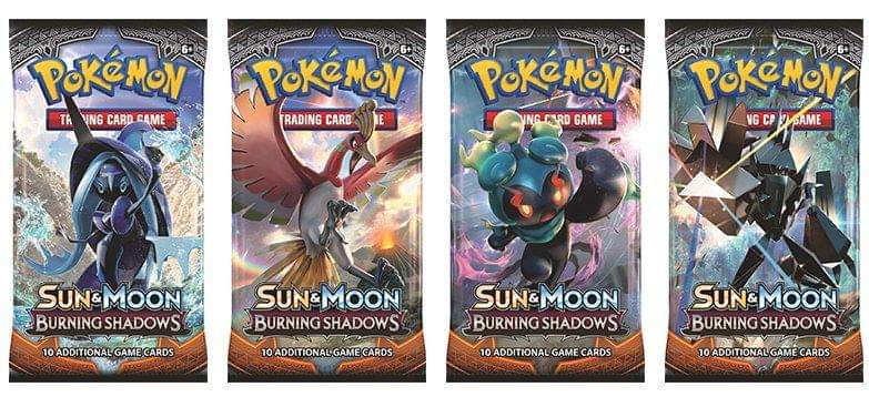 Pokémon Sun & Moon Burning Shadows booster packs, collectible cards at PTC Collectibles