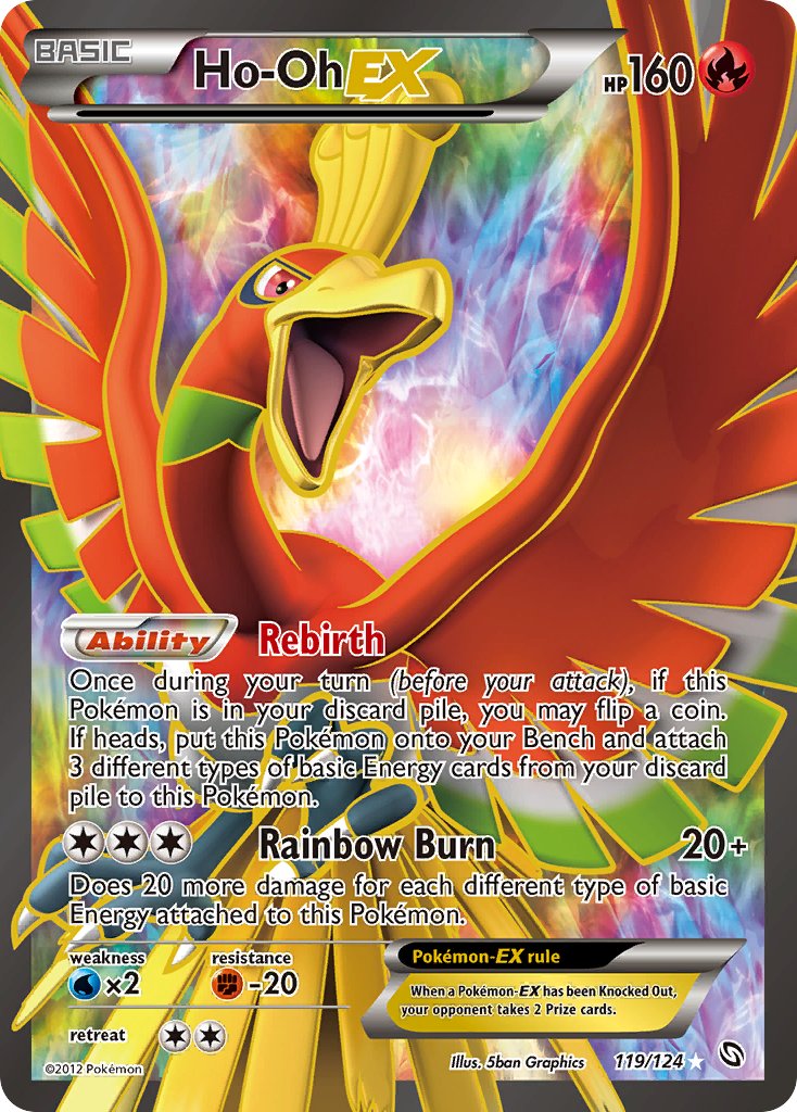 Ho-oh EX - 119/124 - Full Art Ultra Rare PTC Collectibles Ho-oh EX - 119/124 - Full Art Ultra Rare PTC Collectibles