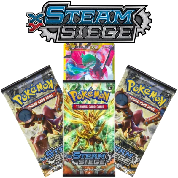 Pokémon Steam Siege booster packs and cards from PTC Collectibles online hobby shop.