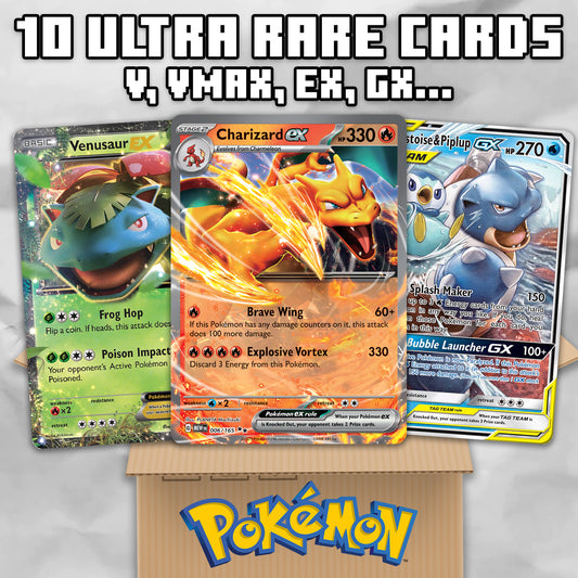 Pokémon Card GOD Pack! - 10 Ultra Rare OR Full Art Cards (Assorted Lot) - Premier Trading Cards