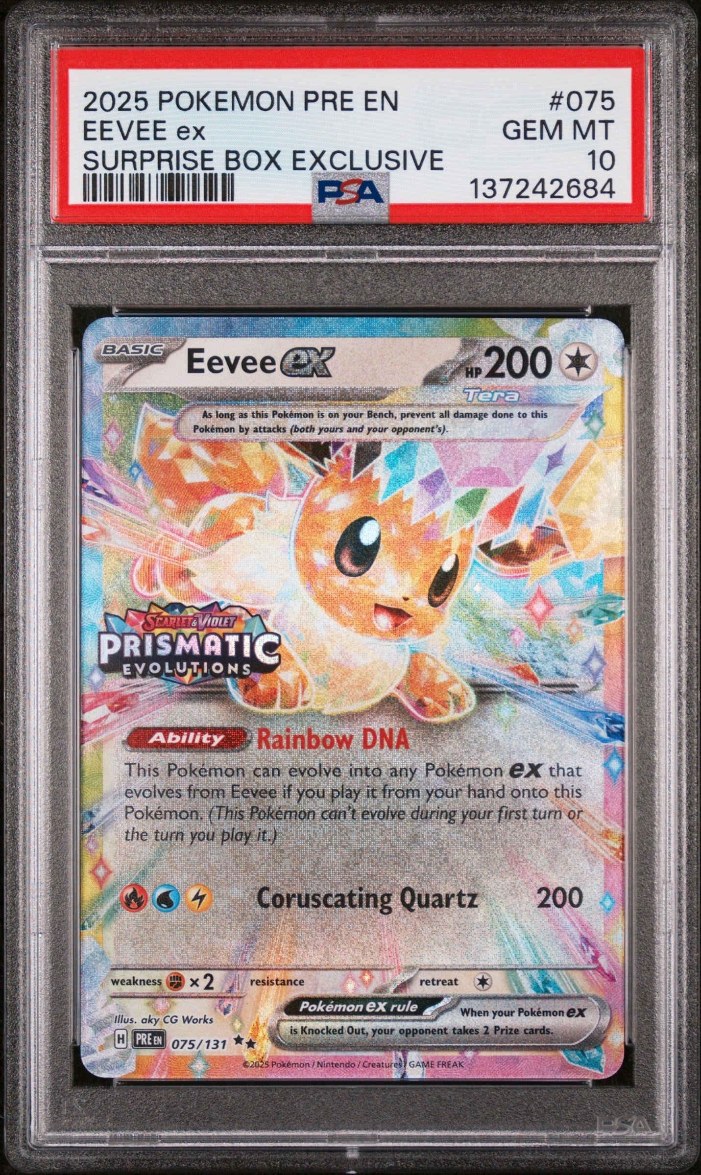 Eevee ex - 075/131 Promo - Prismatic Evolutions PSA 10