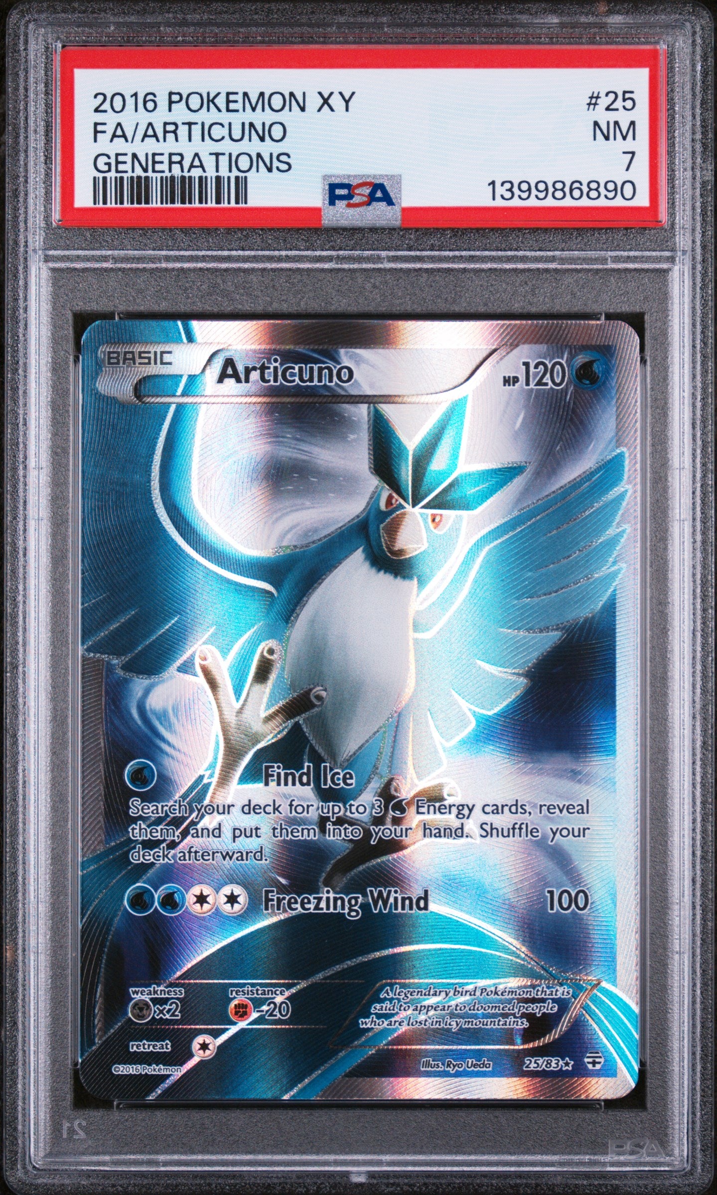 Pokemon TCG - Articuno Full Art (Generations) 25/83 PSA 7 - Premier Trading Cards