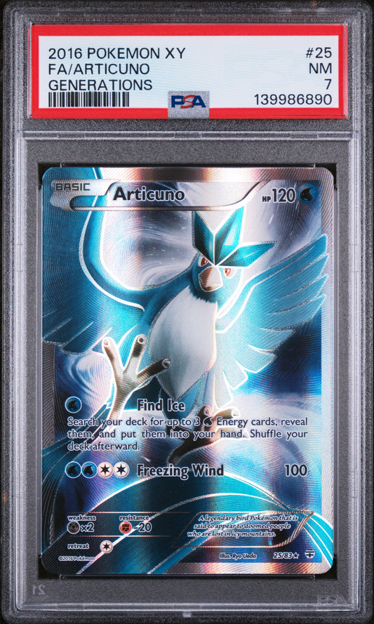 Pokemon TCG - Articuno Full Art (Generations) 25/83 PSA 7 - Premier Trading Cards