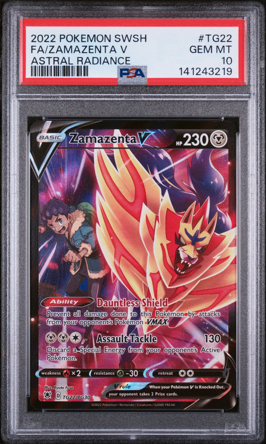 Zamazenta V - TG22/TG30 - Ultra Rare - Astral Radiance PSA 10