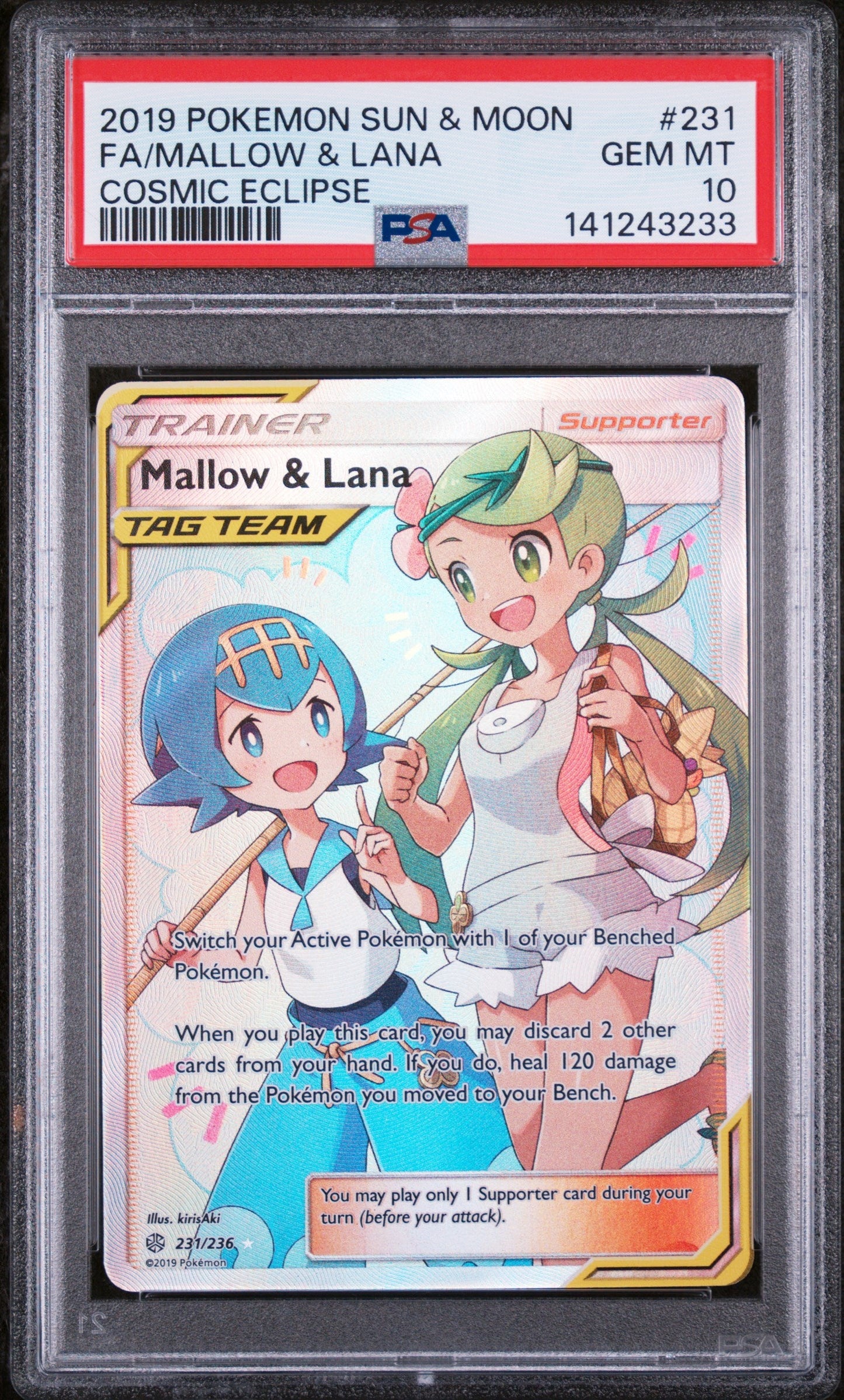 Mallow & Lana - 231/236 - Ultra Rare - Cosmic Eclipse PSA 10