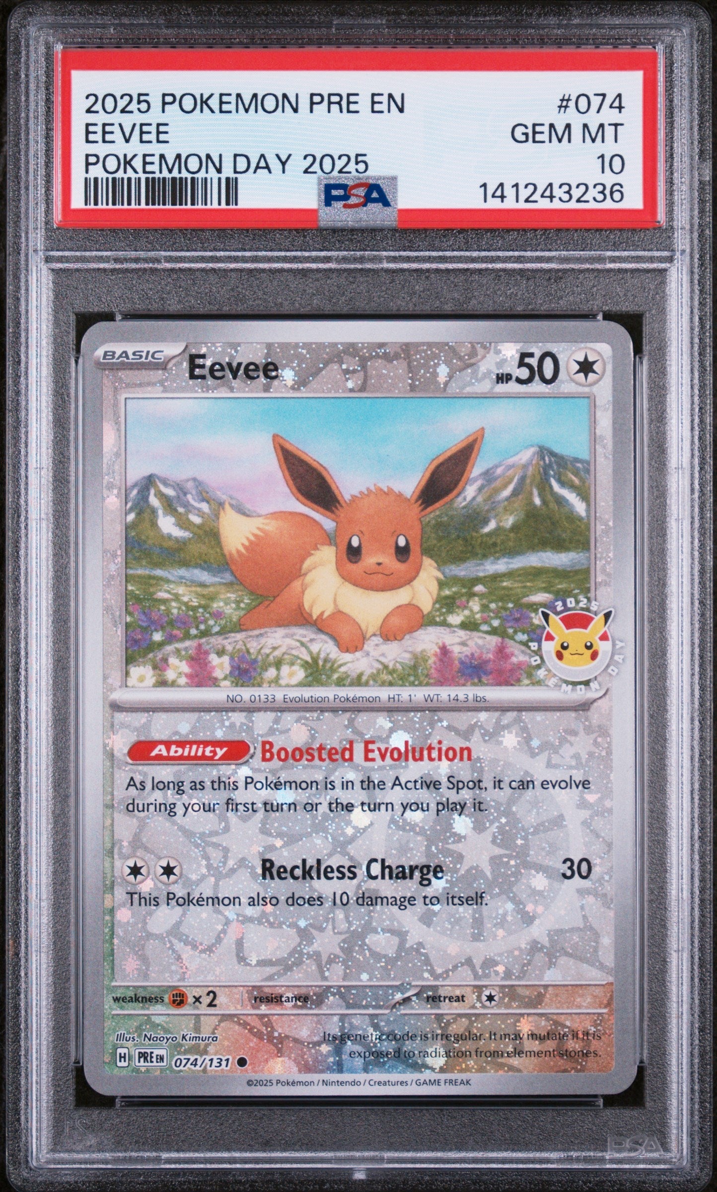 Eevee Pokemon Day 2025 - 074/131 Promo - PSA 10