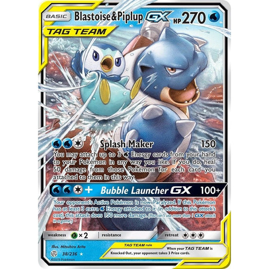 Blastoise & Piplup GX (38/236) (SM12) - Premier Trading Cards