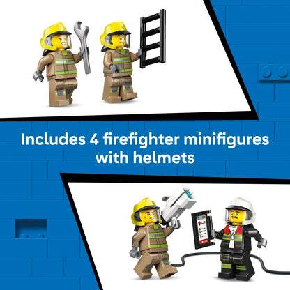 LEGO City Airport Fire Truck Kids Building Toy - Pretend Play Emergency Vehicle for Boys & Girls, Ages 7+ - Fire Engine Toy W/ 4 Firefighter Minifigures - Gift Idea for Birthdays - 60499 🍁 All In One Marketplace Canada