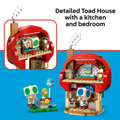 LEGO Super Mario Party at Toad’s House Building Toy - Pretend Play Set for Boys & Girls, Ages 7+ - Kids Building Blocks with Digital Action & 2 Toad Toy Figures - Gift Idea for Birthdays - 72041 🍁 All In One Marketplace Canada