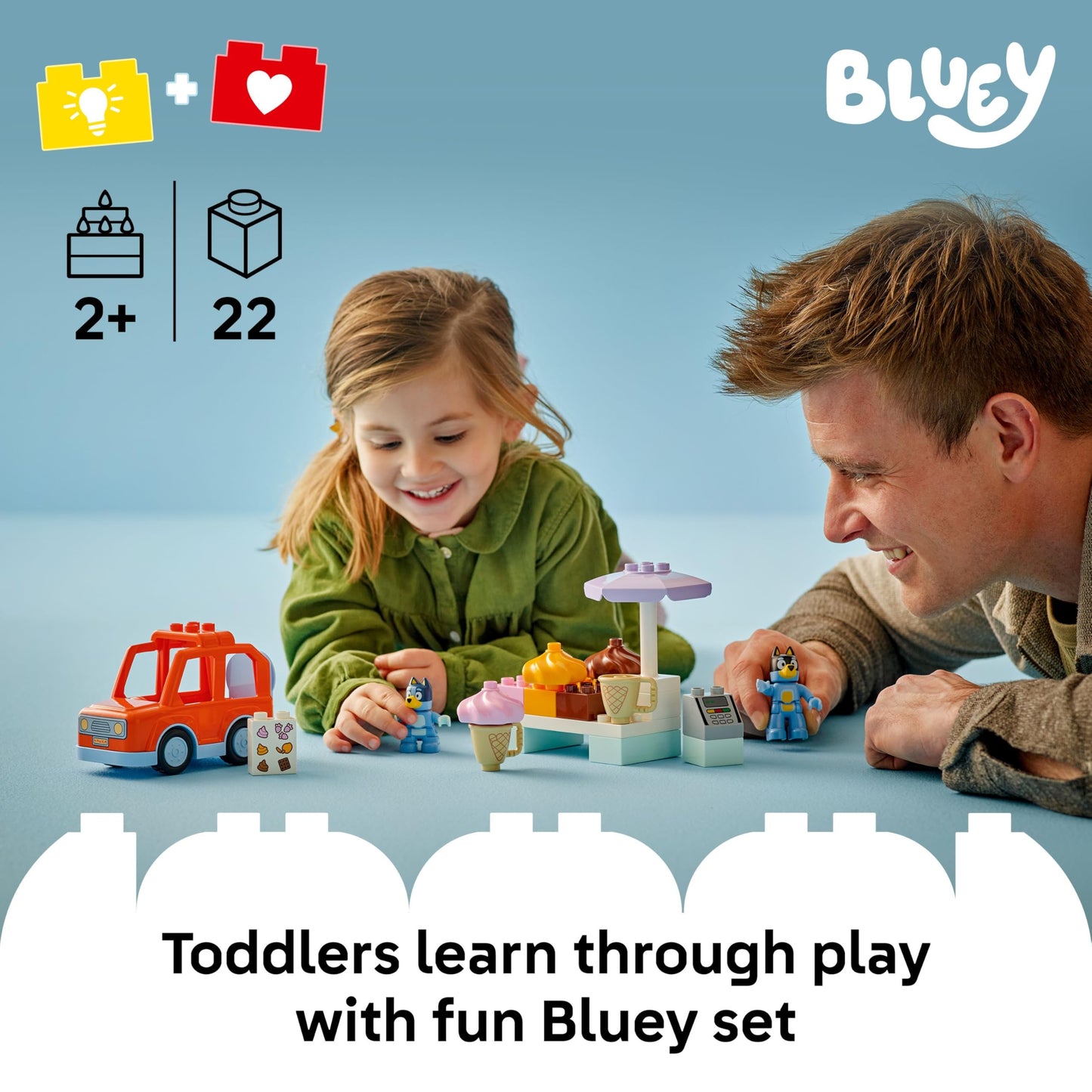 LEGO DUPLO Bluey Ice Cream Trip with Bluey - Toddler Toy for Kids, Boys, and Girls Ages 2+ - Includes Figure and Ice Cream Stand - Sensory Toy for Pretend Play - Preschool Gift Idea - 10458 🍁 All In One Marketplace Canada