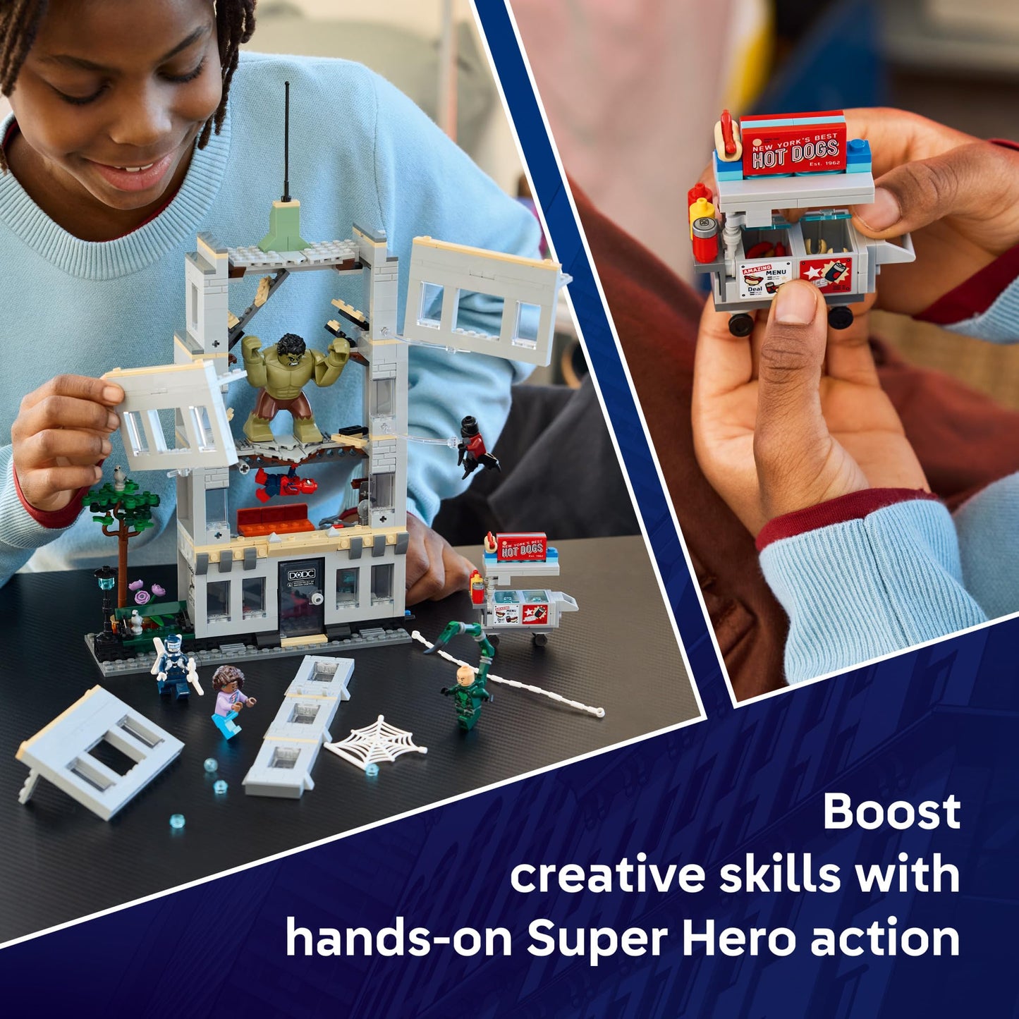 LEGO Marvel Spider-Man vs Hulk Epic Clash - Super Hero Building Toy for Boys & Girls, Ages 8+ - Includes 5 Minifigures & Hulk Figure - Spiderman Toy for Fans - Gift for Birthdays - 76350 🍁 All In One Marketplace Canada
