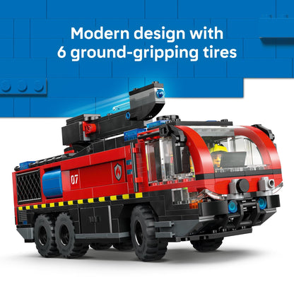 LEGO City Airport Fire Truck Kids Building Toy - Pretend Play Emergency Vehicle for Boys & Girls, Ages 7+ - Fire Engine Toy W/ 4 Firefighter Minifigures - Gift Idea for Birthdays - 60499 🍁 All In One Marketplace Canada