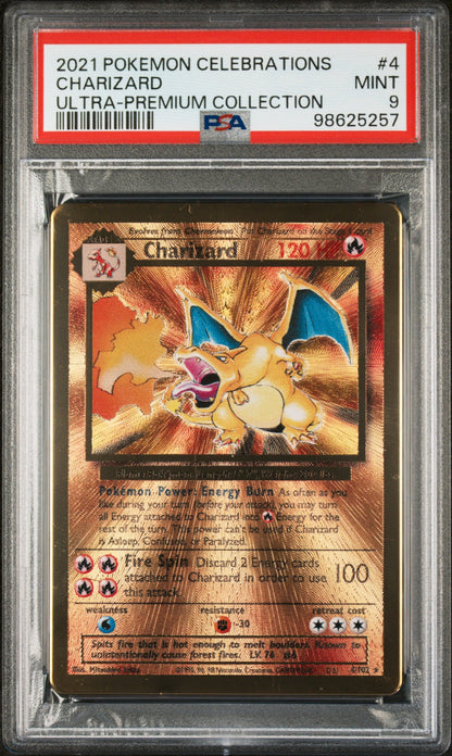 Charizard - 4/102 - Metal / Ultra Premium Collection - Celebrations - PSA 9