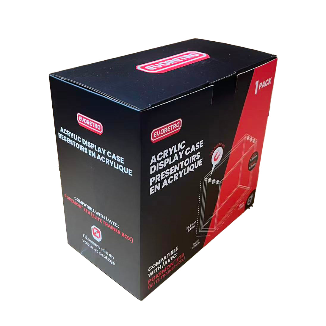 1x EVORETRO Acrylic Case for Pokemon ETB with Magnetic Lid