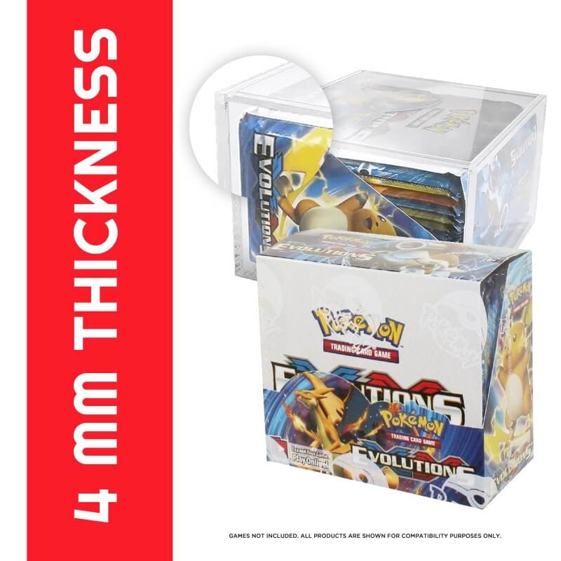 Pokemon Booster Box w/ Sliding Lid Anti-UV - EVORETRO Acrylic Protector 4.0MM