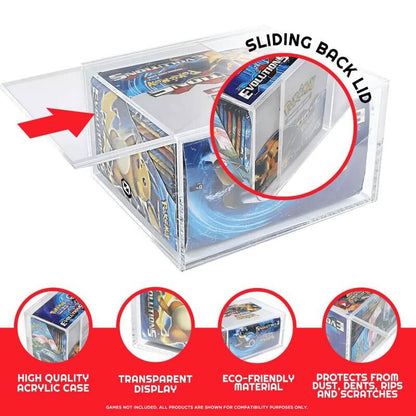 Pokemon Booster Box w/ Sliding Lid Anti-UV - EVORETRO Acrylic Protector 4.0MM