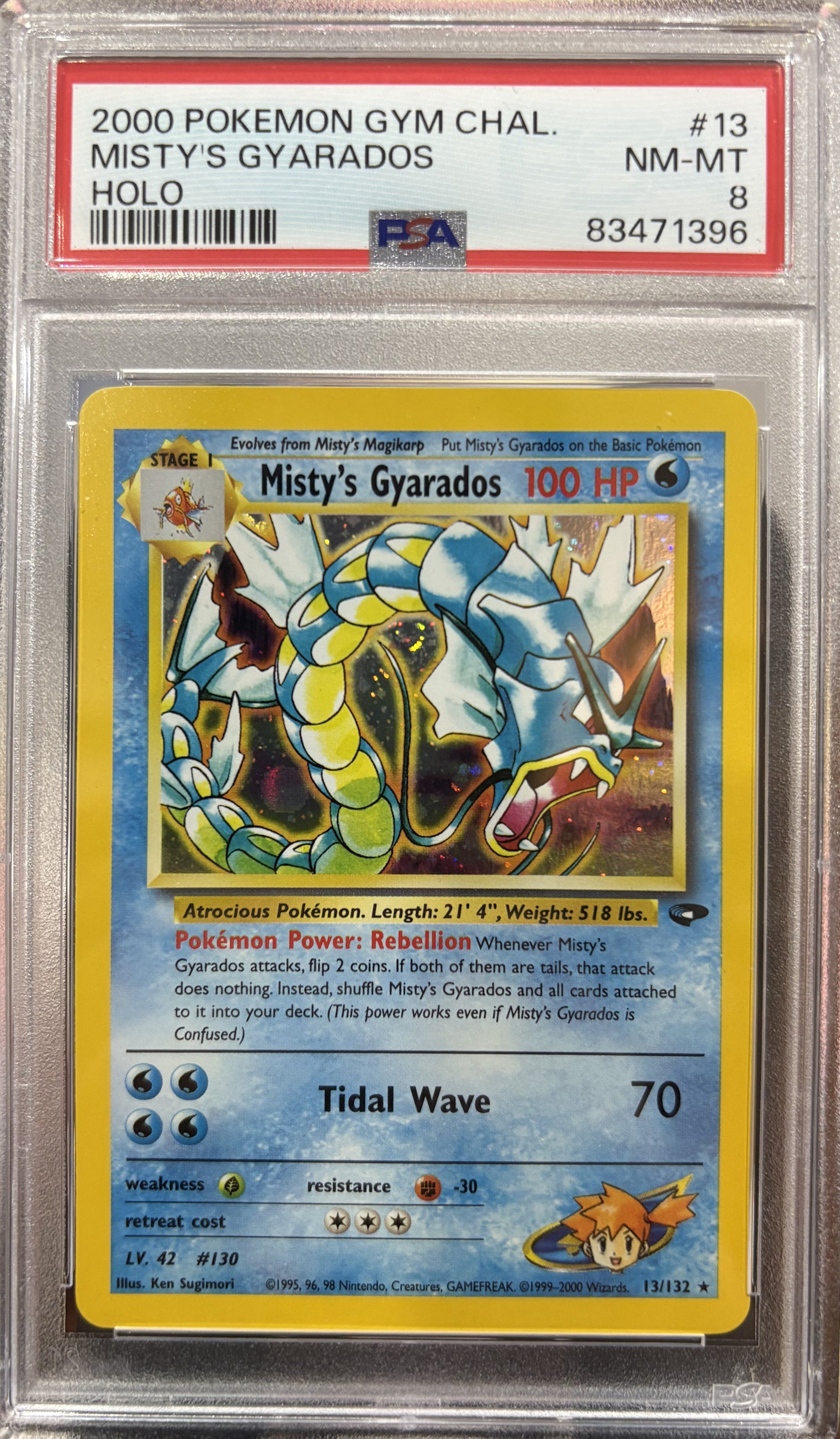 Misty's Gyarados Holo Card PSA 8 - Rare Pokemon Collectible PTC Collectibles Misty's Gyarados Holo Card PSA 8 - Rare Pokemon Collectible PTC Collectibles