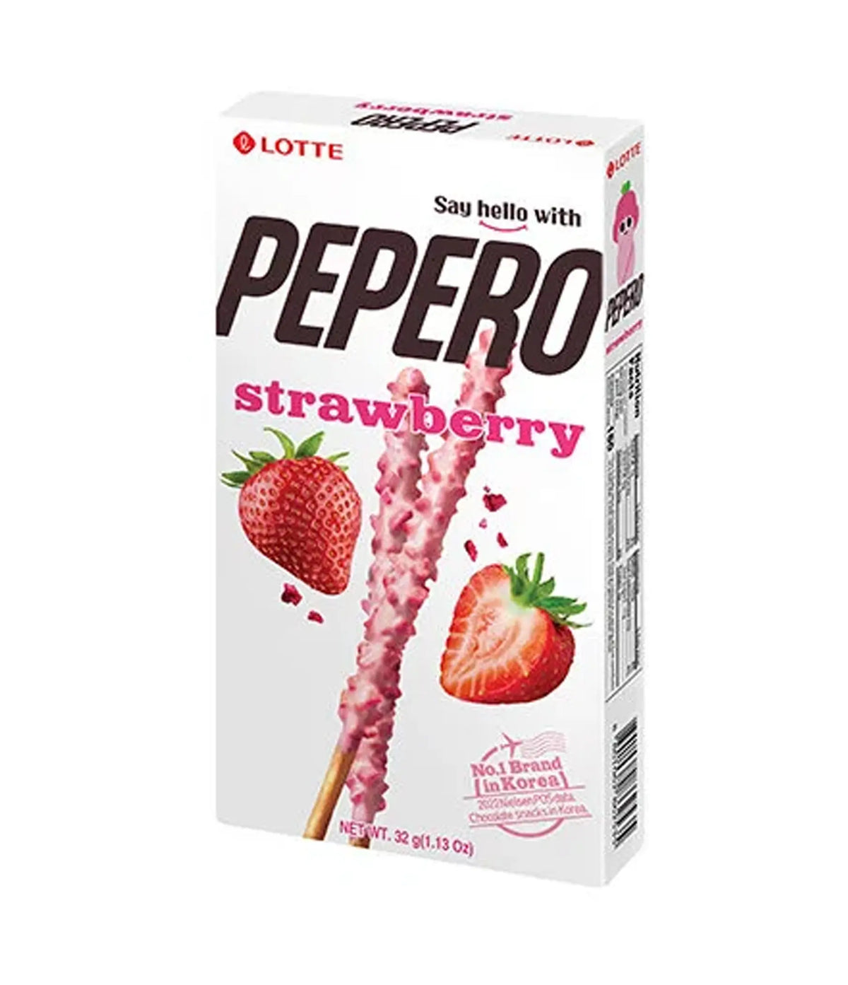 Lotte - Pepero Strawberry Stick Biscuit 32g