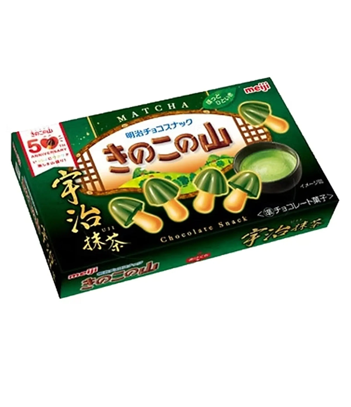 Meiji - Mushroom Mountain Matcha & Chocolate Biscuits 64g
