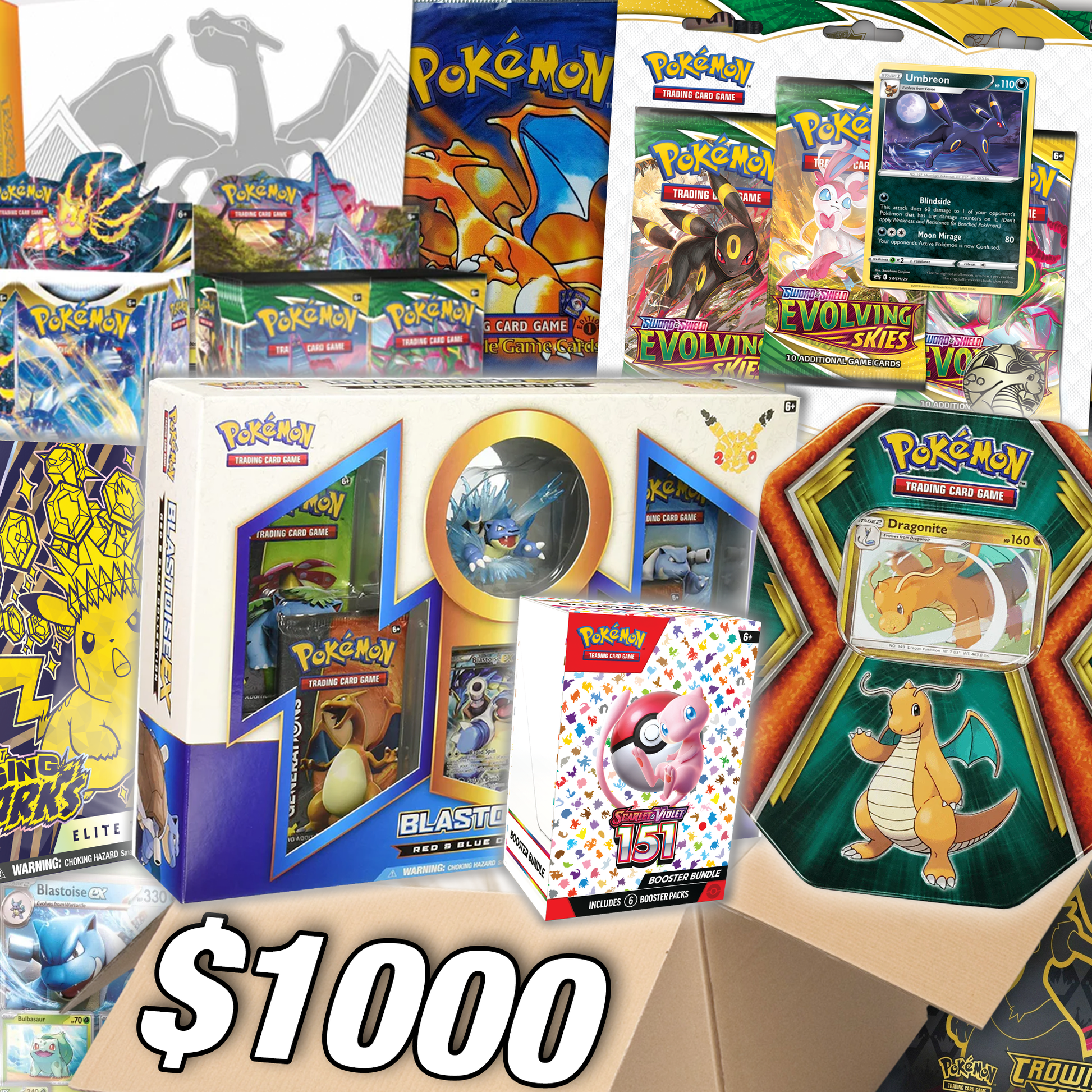 The Pokemon Card $1000 Box! - Assorted Pokémon Trading Cards - Premier Trading Cards