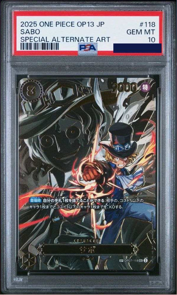 One Piece Sabo OP07-118 Special Alt Art Japanese PSA 10