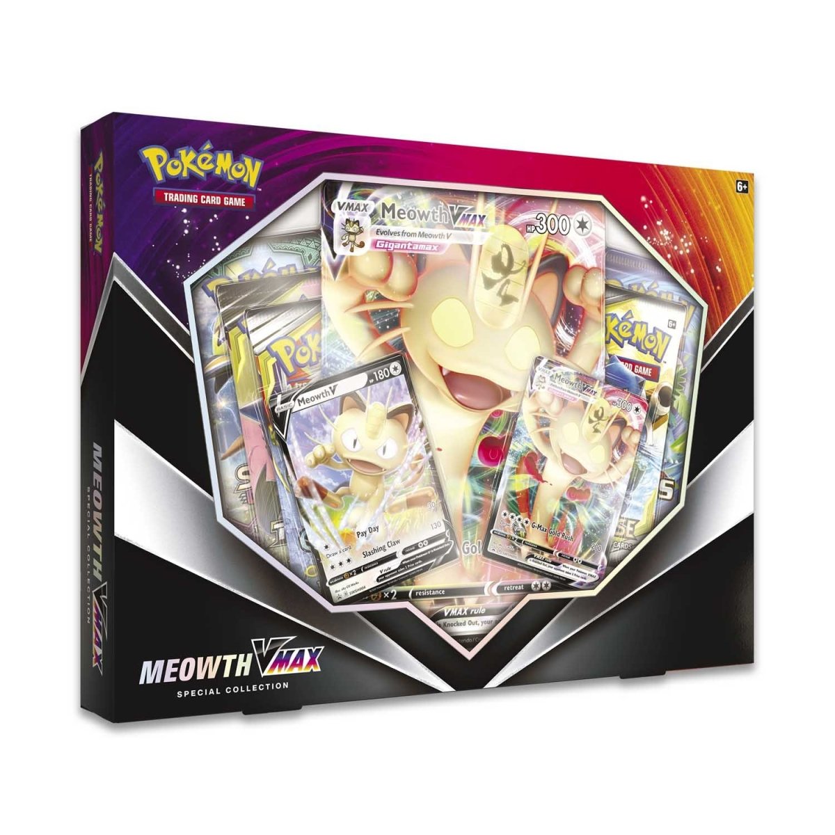 Pokémon TCG - Sword & Shield - Meowth VMAX Special Collection Box (5 Pack Edition) Non Team Up