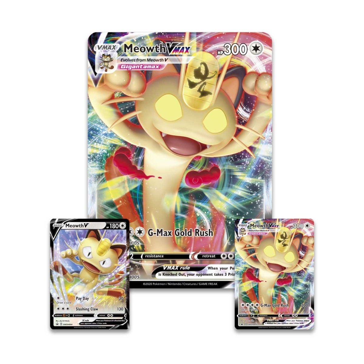 Pokémon TCG - Sword & Shield - Meowth VMAX Special Collection Box (5 Pack Edition) Non Team Up