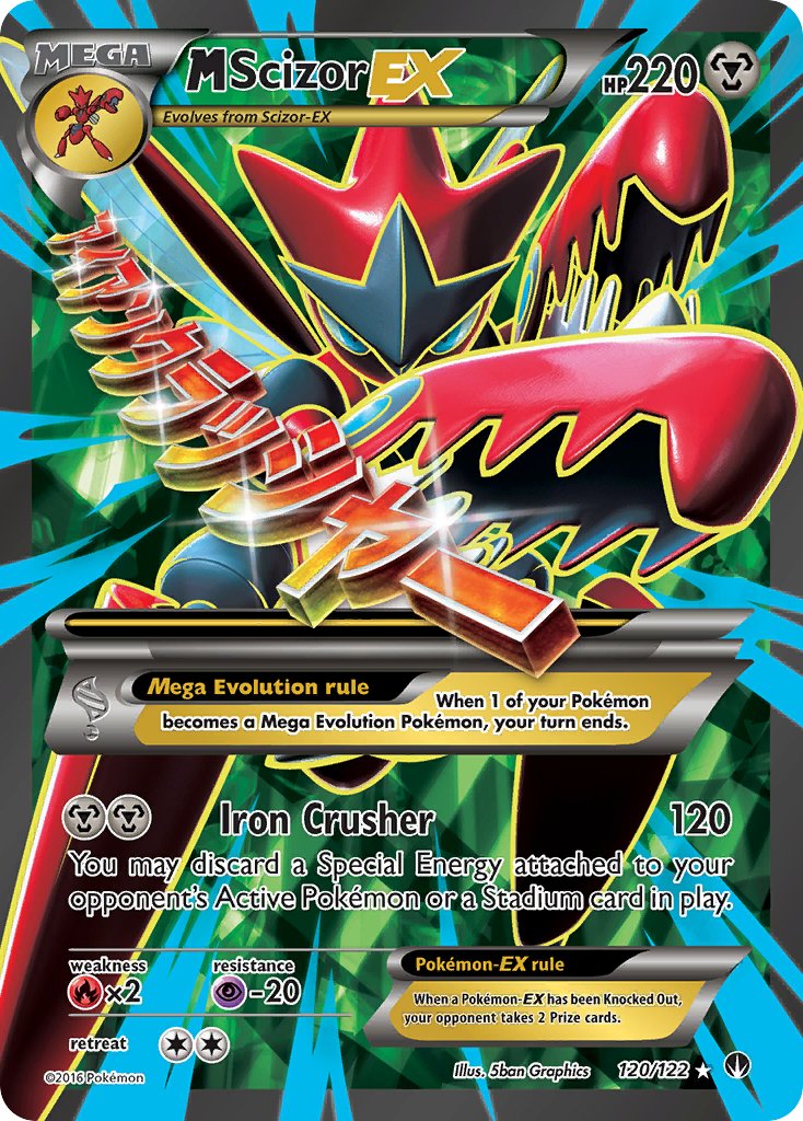 Mega Scizor Ex - 120/122 - Pokemon Breakpoint XY Full Art Ultra Rare - Premier Trading Cards