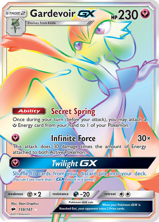Pokémon Gardevoir GX - 159/147 - Secret Rare - Sun & Moon: Burning Shadows