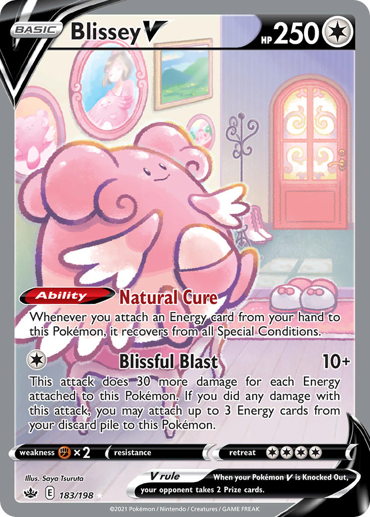 Blissey V (Alternate Full Art) (183/198) - SWSH06 Chilling Reign Holofoil - Premier Trading Cards