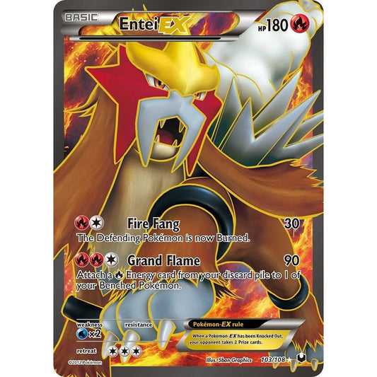Entei EX (103 Full Art) (103/108) (DEX) - PTC Collectibles