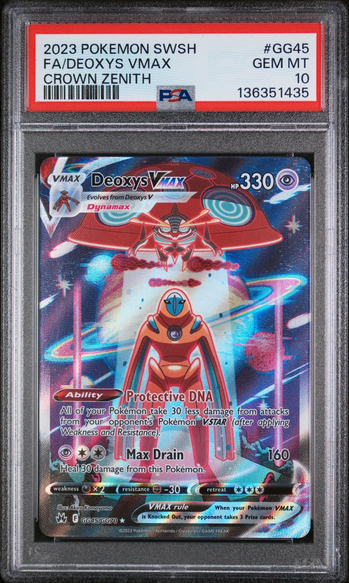 Deoxys VMAX - GG45/GG70 - Trainer Gallery - Crown Zenith - PSA 10