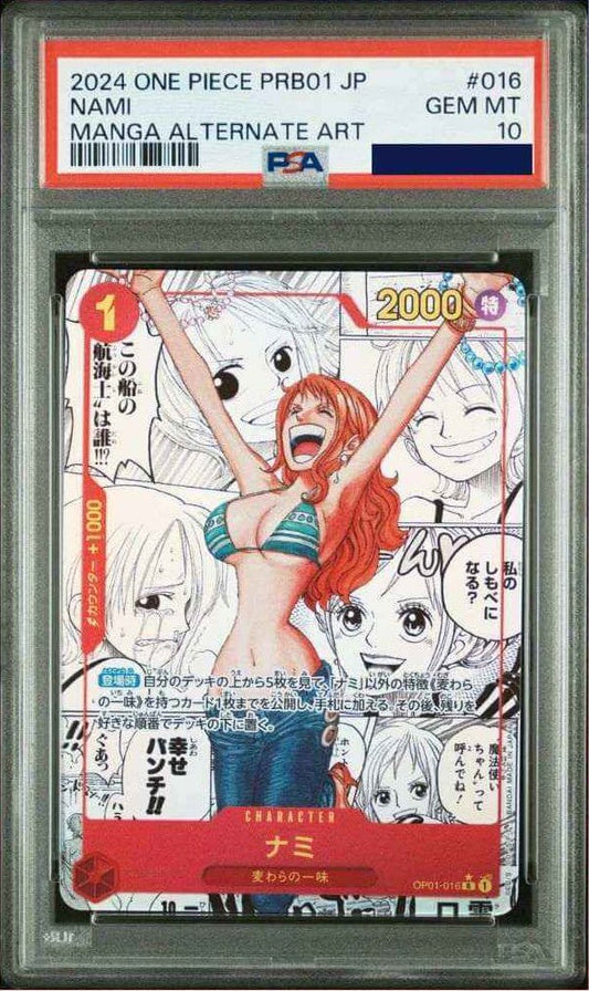 One Piece Nami OP01-016 Manga Alt Art Japanese PSA 10 - PTC Collectibles