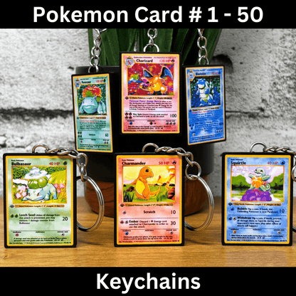 Pokemon Card Keychains (1-50)