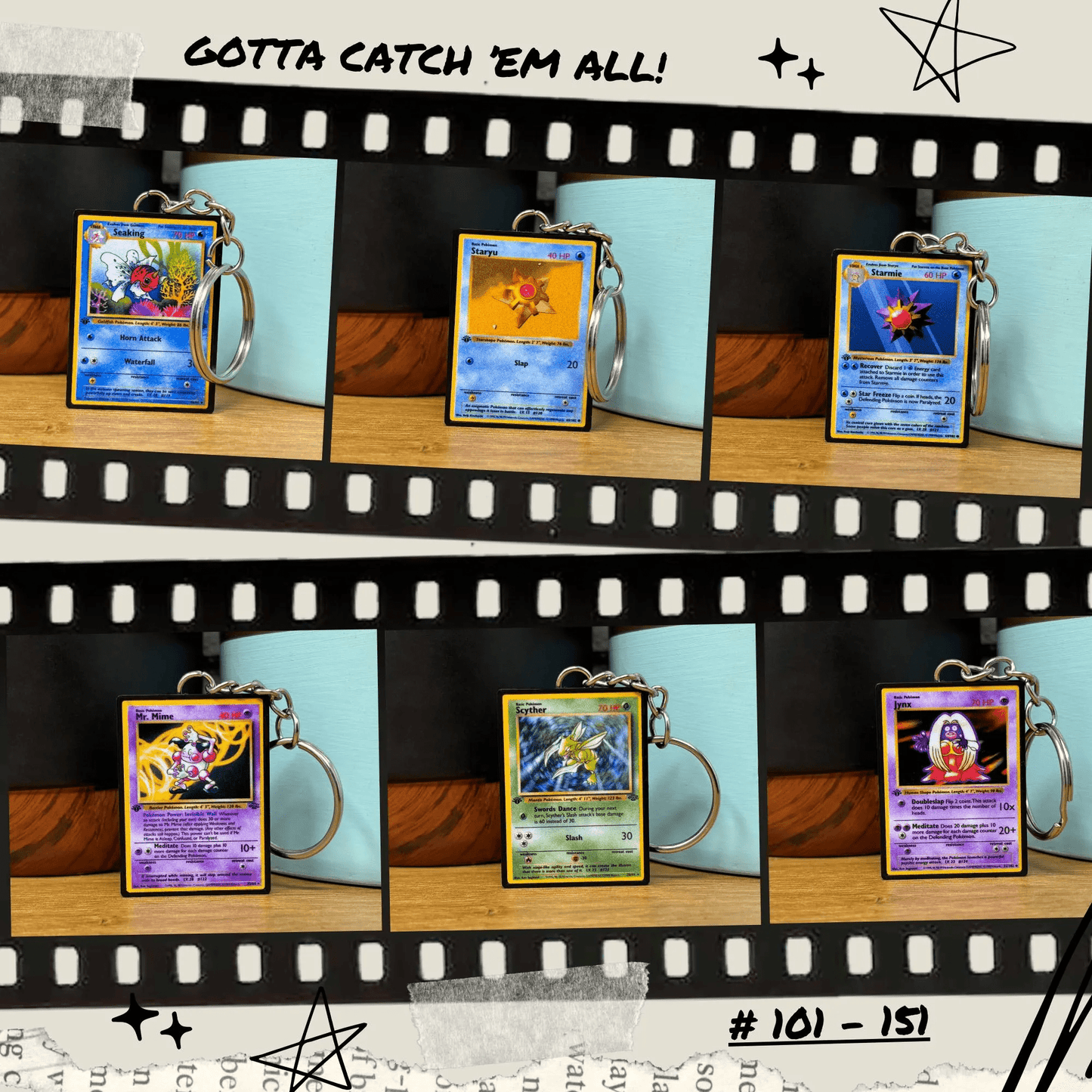 Pokemon Card Keychains (101-151)