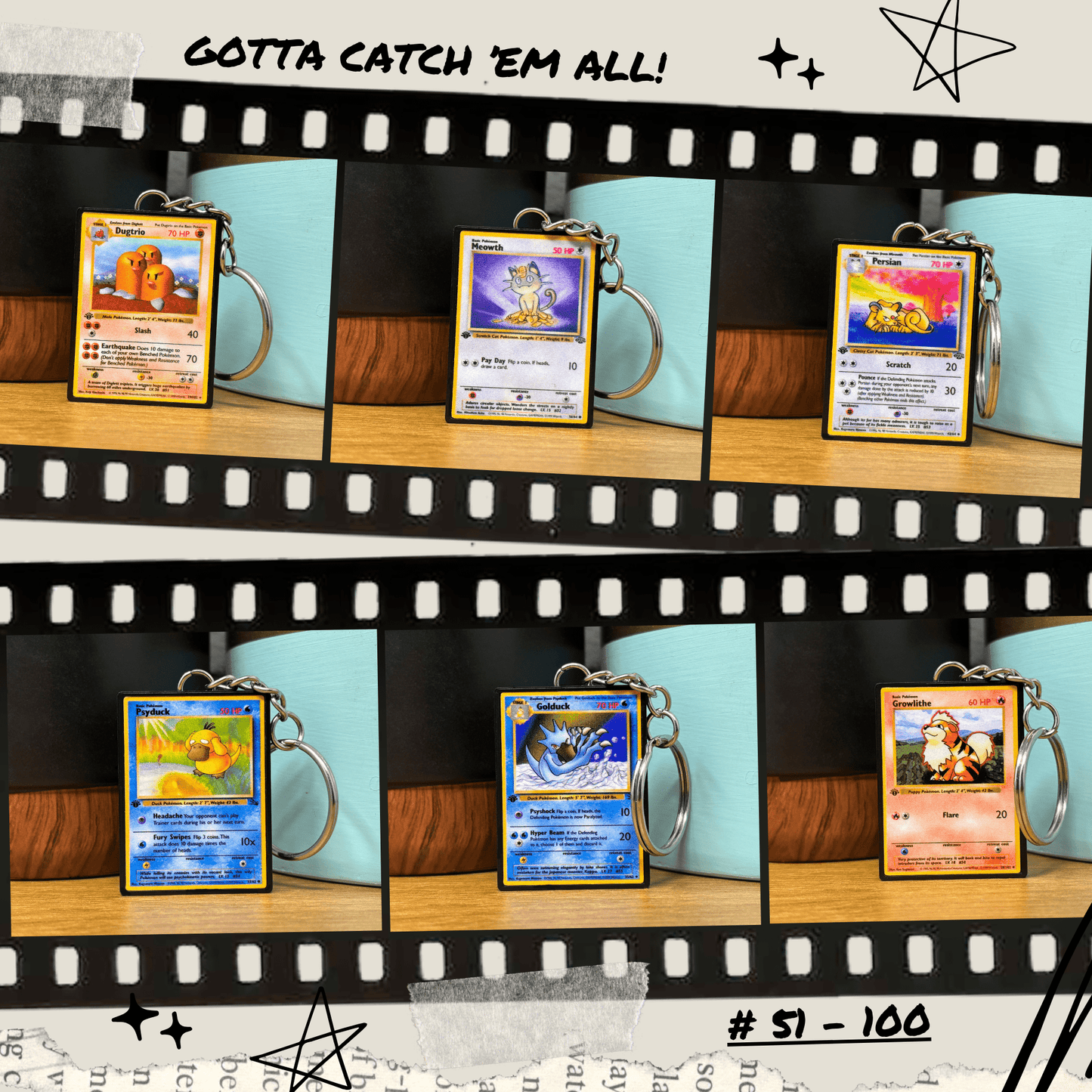 Pokemon Card Keychains (51-100)