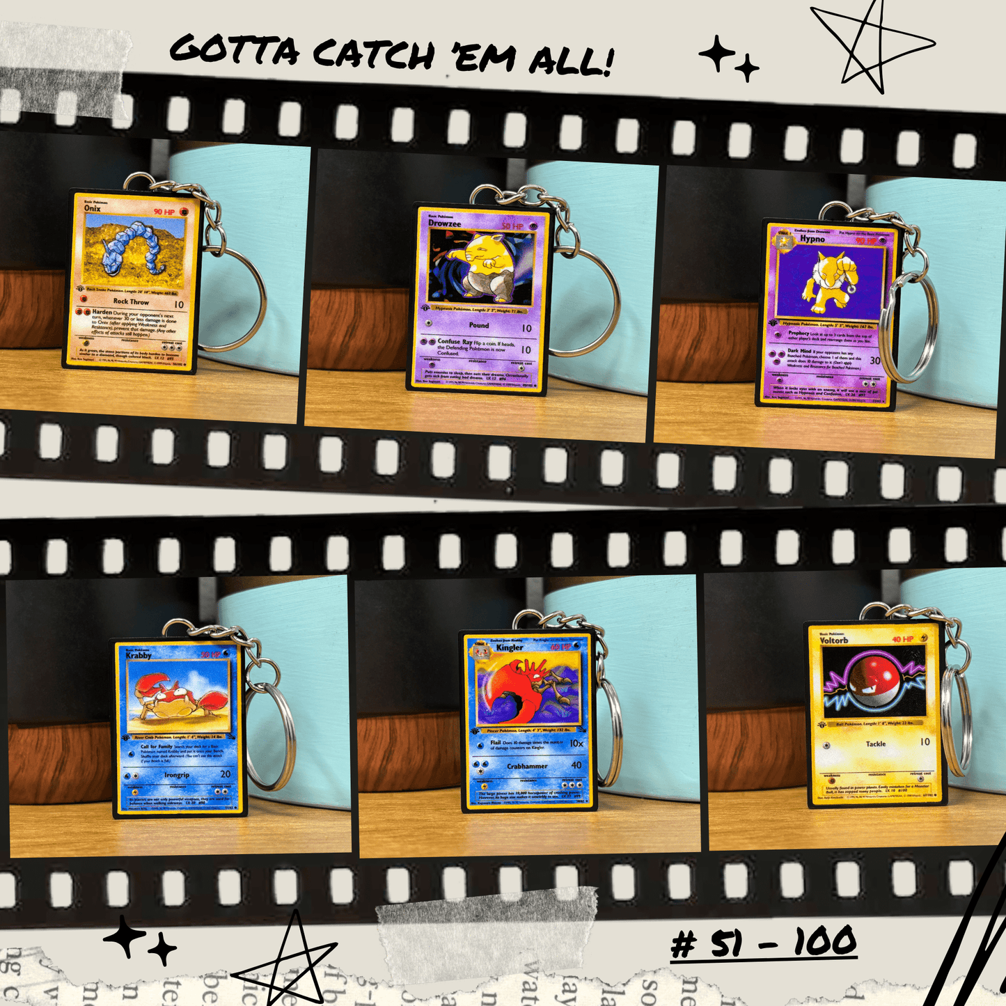 Pokemon Card Keychains (51-100)