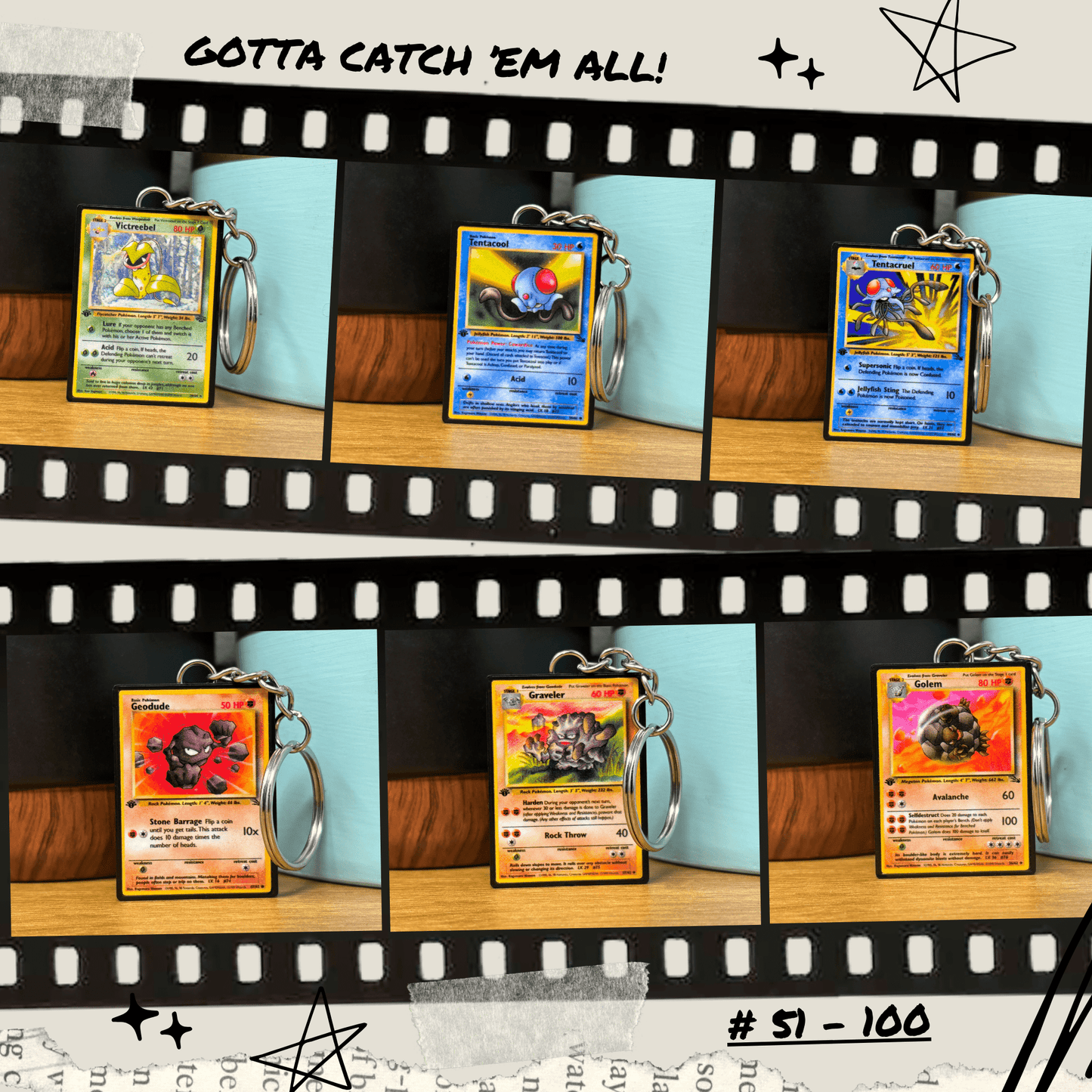 Pokemon Card Keychains (51-100)