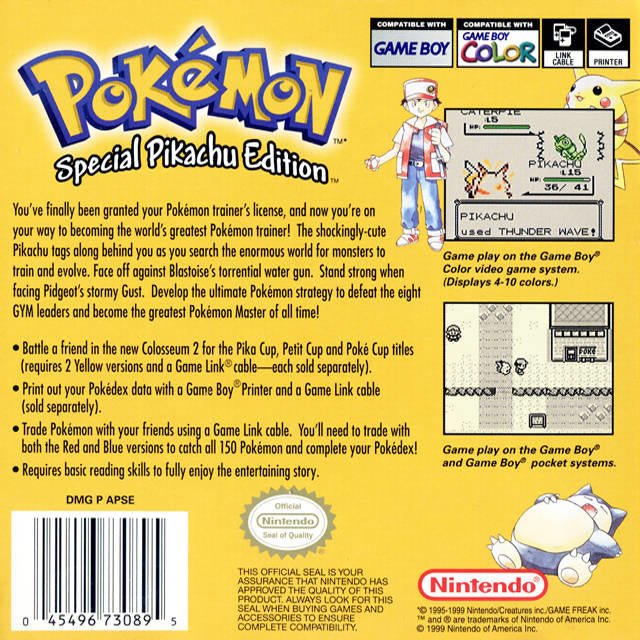 Pokemon Yellow Version - Special Pikachu Edition ( Authentique avec nouvelle batterie ) - PTC Collectibles