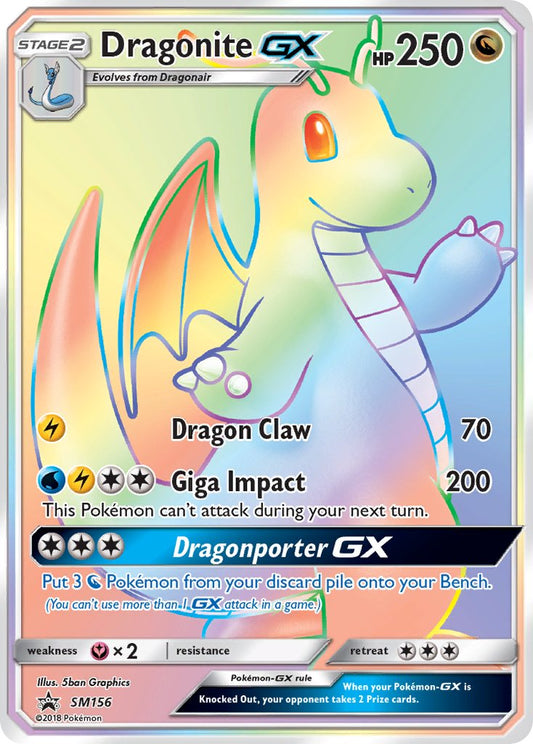 Pokémon - Dragonite GX Rainbow Rare Full Art (SM156)