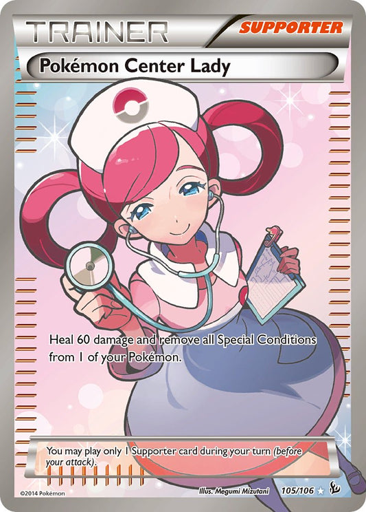 Pokemon Center Lady - 105/106 - Full Art Ultra Rare - Premier Trading Cards
